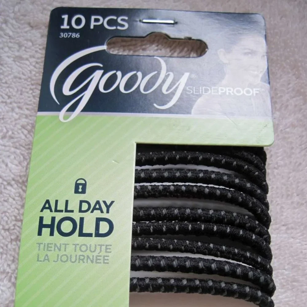10 Black 2013 Goody Ouchless Stay Put Ponytailer Hair Bands No Metal Elastics